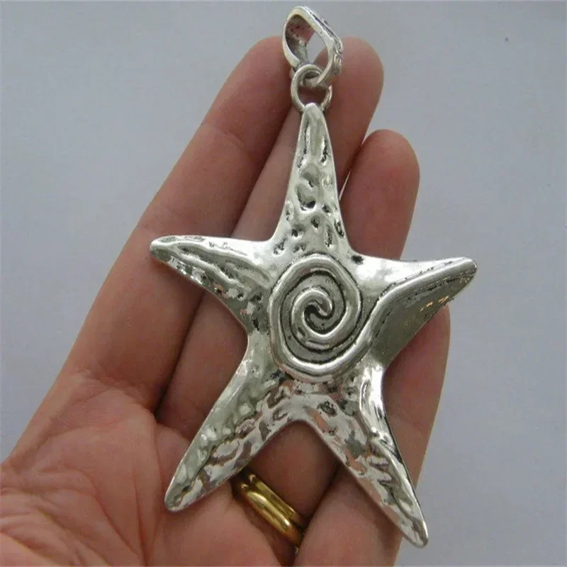 1pcs 70x66mm Antique Silver Color Starfish Charms Pendant For Jewelry Making Making DIY Handmade Accessories