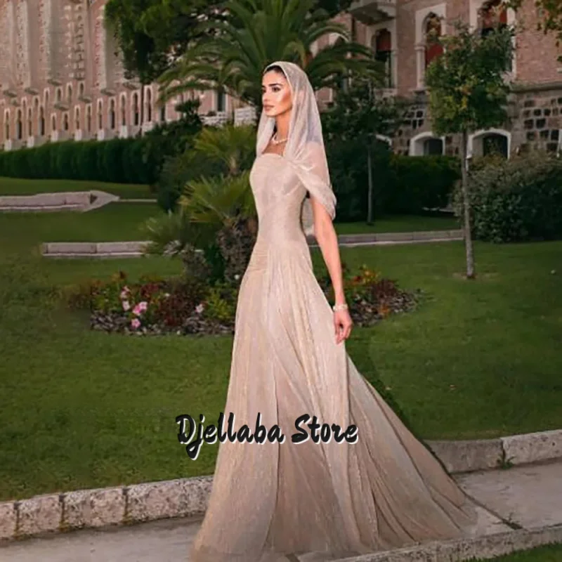 Saudi Arabia Evening Dress Ruch Off Shoulder Floor Length Princess Prom Dresses Pleats Illsion Arabia Party Gown Customized