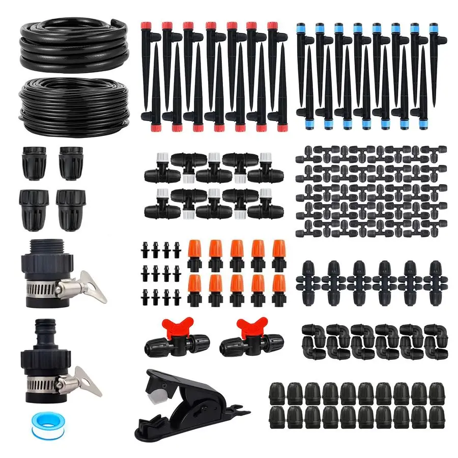 

Система капельного орошения, автоматическая ирригационная система 233 фута, система полива и распыления для теплиц, садов, дворов, газонов, микро-капельное орошение