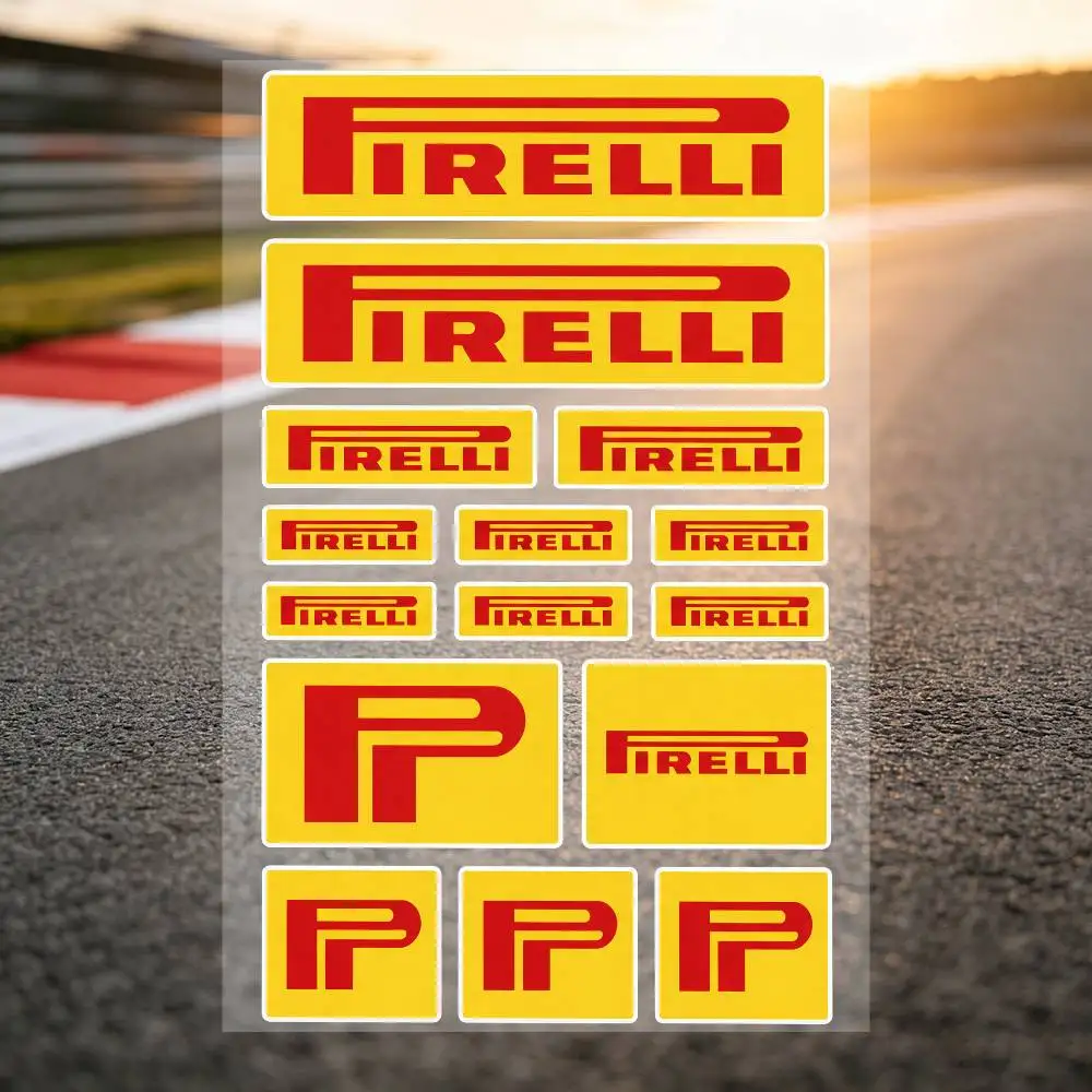 PIRELLI Long Lasting Waterproof Reflective Sticker Scratch Conceal Fit Motorcycle Car Helmet Fridge Decals