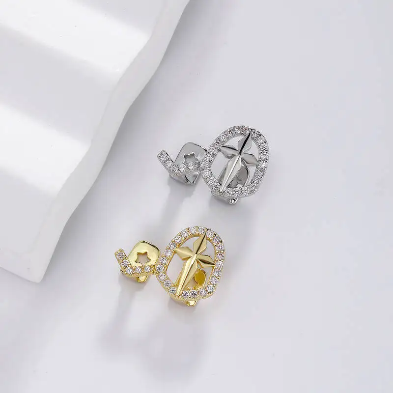 Fashion Personalized Cross Double Hollow Full Diamond Hip Hop Men S Fashion Es High Quality Cross Border Accessories