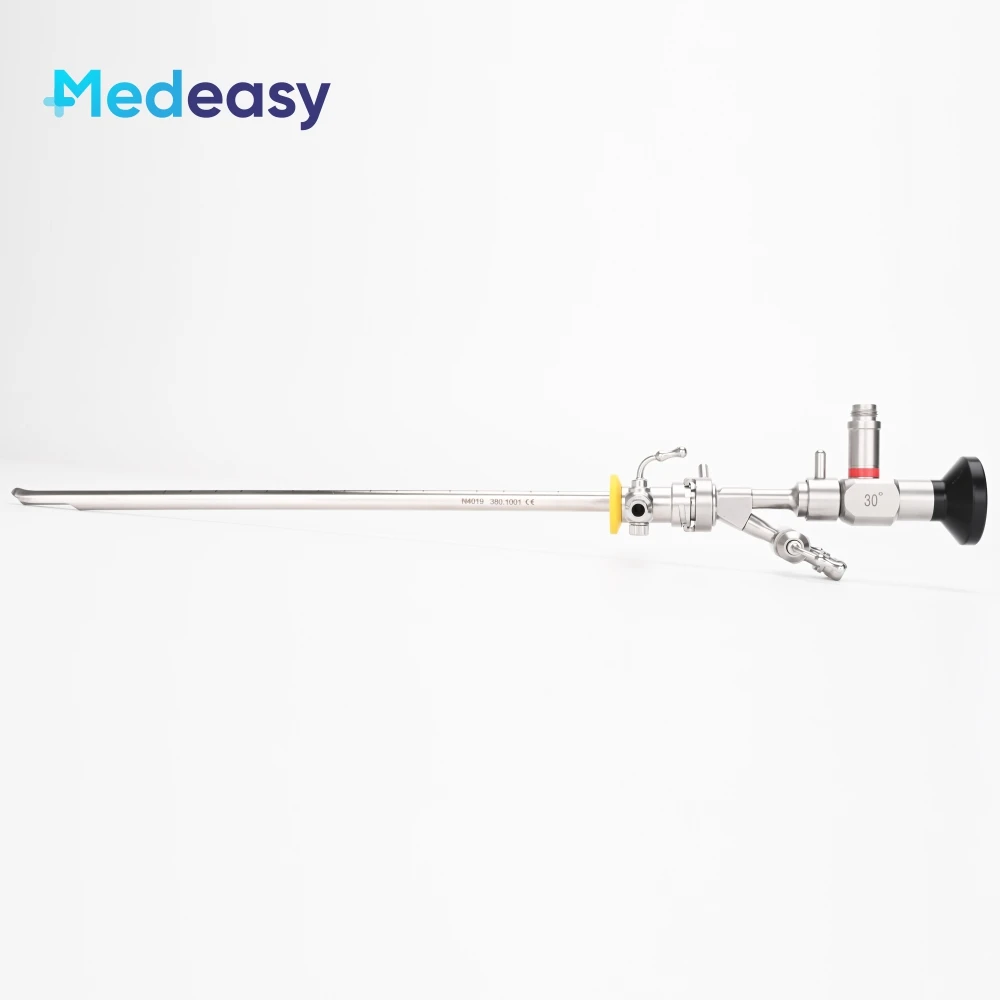 

Urology Rigid Cystoscopy Set Cystoscope 30 Degree 4mm with Sheath & Obturator and Endoscope Bridge Single/Double Channels