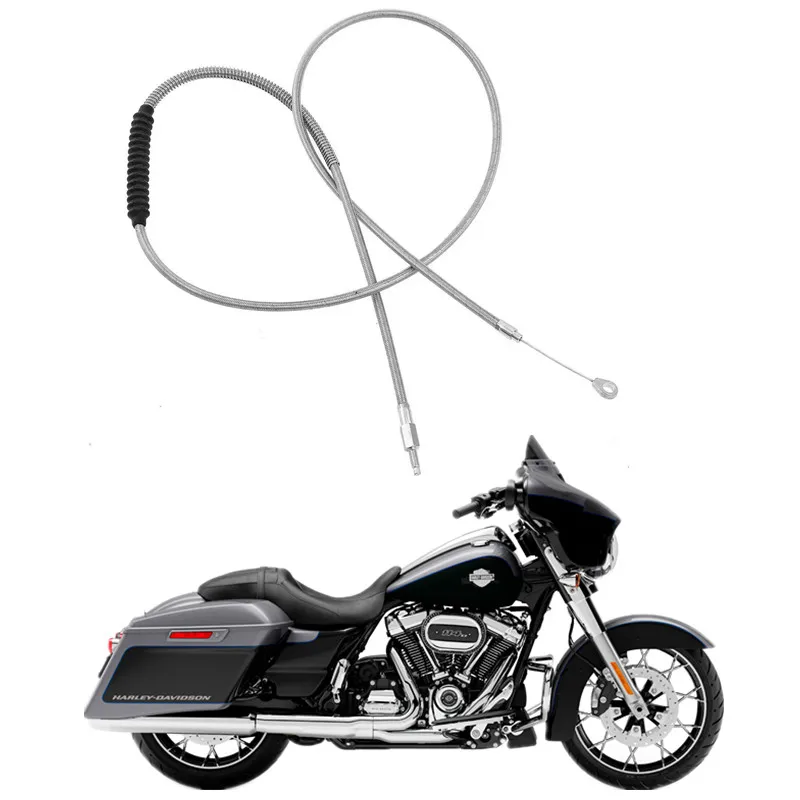 Motorcycle 90cm-200cm Braided Clutch Cable For Harley Road King Electra Glide Street Glide FLHX FLTRU