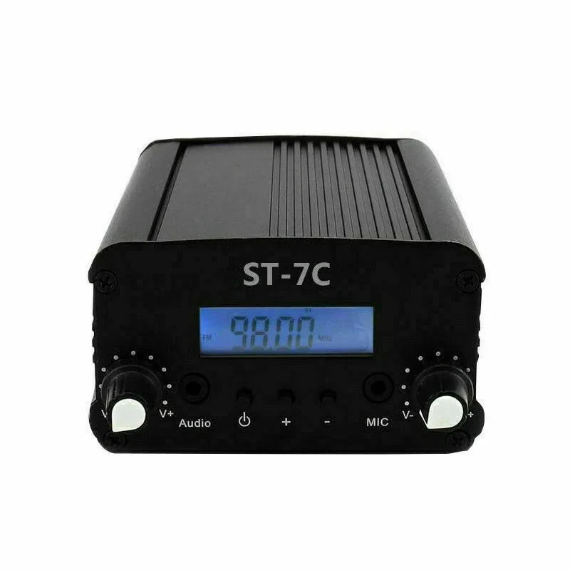 1W/7W 12V 3A ST-7C 76-108MHZ Stereo PLL FM Transmitter Broadcast Radio Station