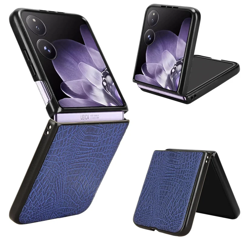 For Xiaomi Mix Flip 2 Case Crocodile Grain Genuine Leather Phone Cover For Xiaomi Mix Flip 2 Hard PC+PU Phone Case