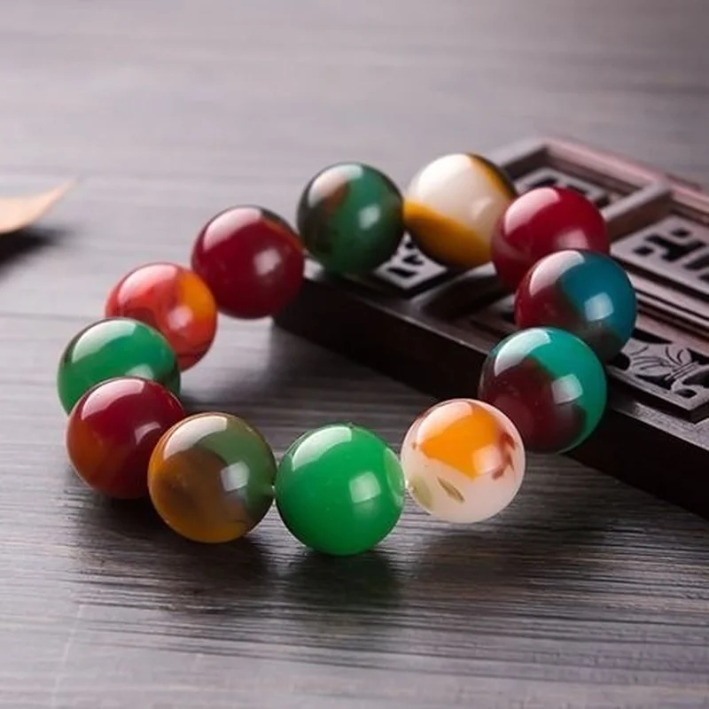 Xinjiang Gobi and Hetian Colored Jade Single Ring Simple Joker Bracelets for Men and Women