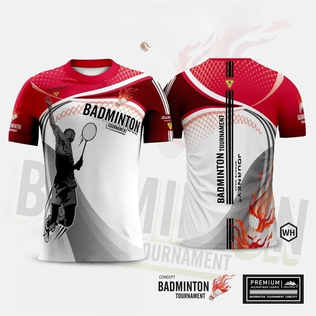 2025 BADMINTON T Shirt da uomo completamente sublimato Sport estivi Traspirante a maniche corte T-shirt con stampa 3D ad asciugatura rapida