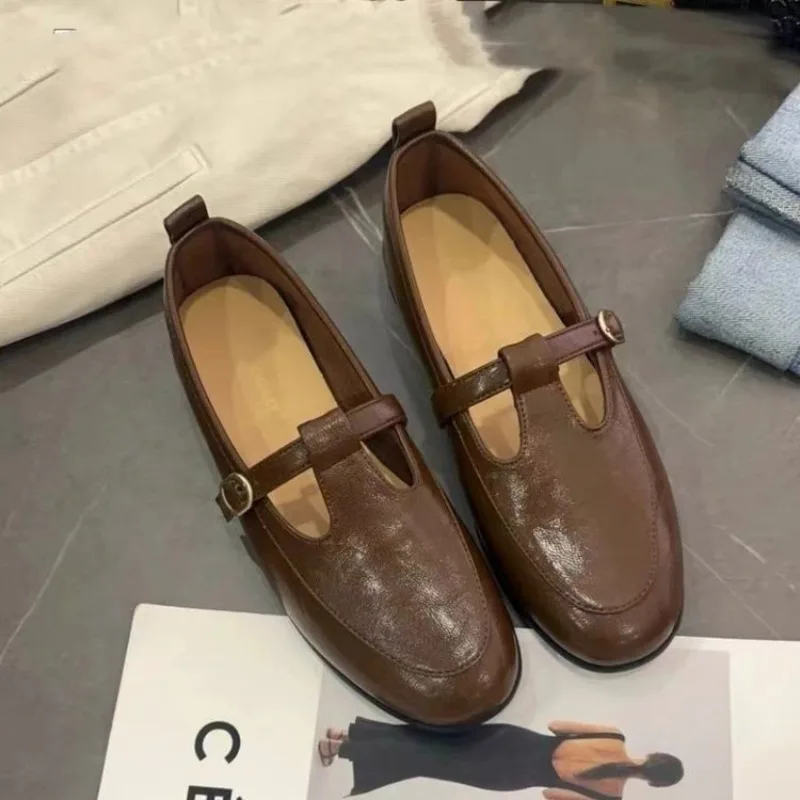 

Женские лоферы из лакированной кожи, однотонные мокасины на квадратном каблуке, туфли Мэри Джейн, 2024