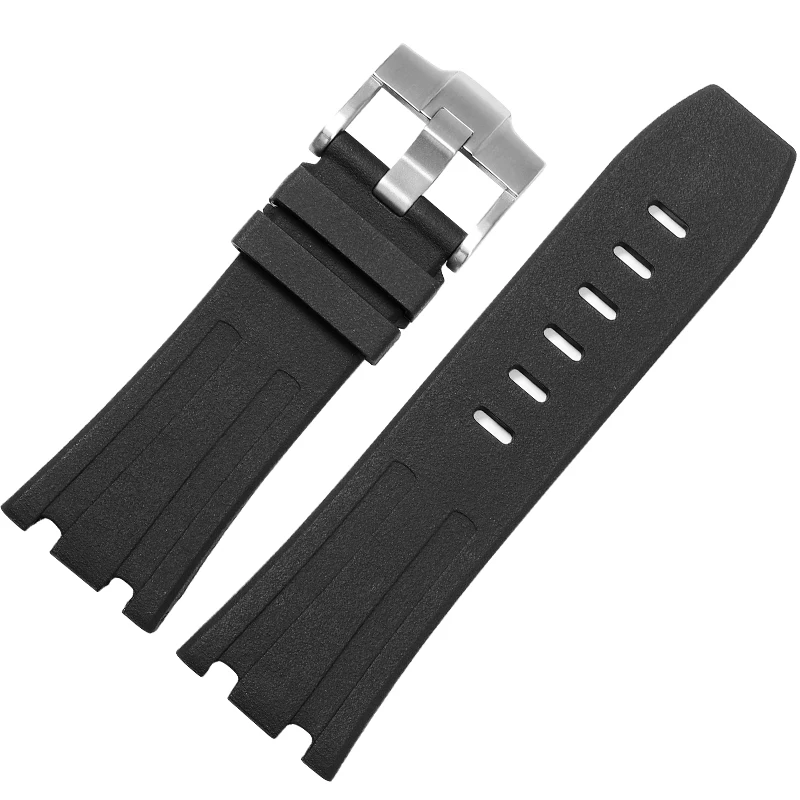 28mm Black Blue 15703 Nature Rubber Silicone Watchband Men Watch Strap Band For AP Watch Audemars And Piguet belt logo tools