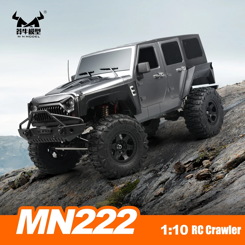 1/10 MN 222 RC Crawler Remote Control Car Off Road 4x4 2.4g 6CH Full Scale Cars Model with Light Toys for Children Adults