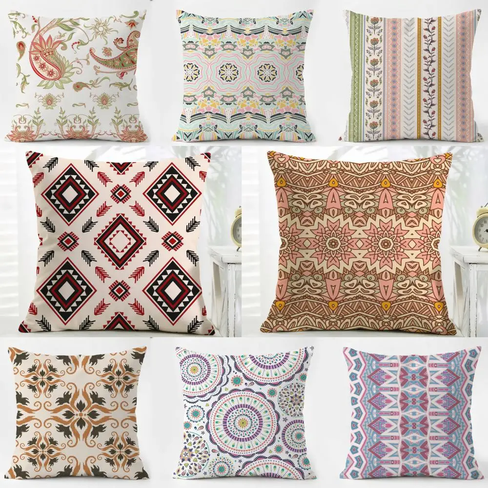 style exotic Bohemia Cushion Cover Washable Linen Pillowcase Soft  for Daily Sofa Bed Home Room Decor
