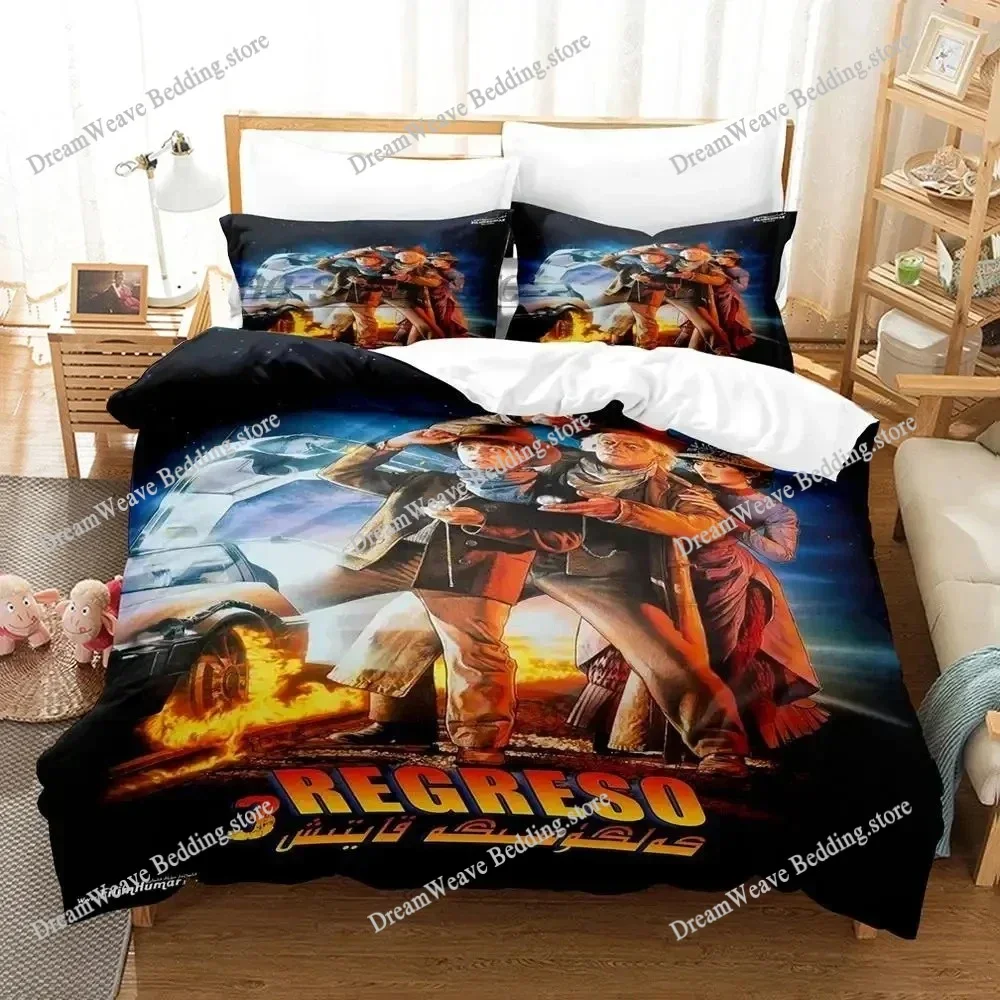 

2025 Back To The Future Bedding Set Boys Bedroom 3D Printed Duvet Cover Set Single Double Queen King Size Quilt Cover Pillowcase