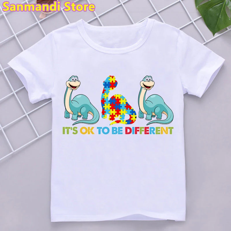 Funny Tshirt Girls/Boys It'S Ok To Be Different Lion/Tortoise/Dog/Dinosaur Animal Print Children'S Clothing Harajuku Shirt Tops