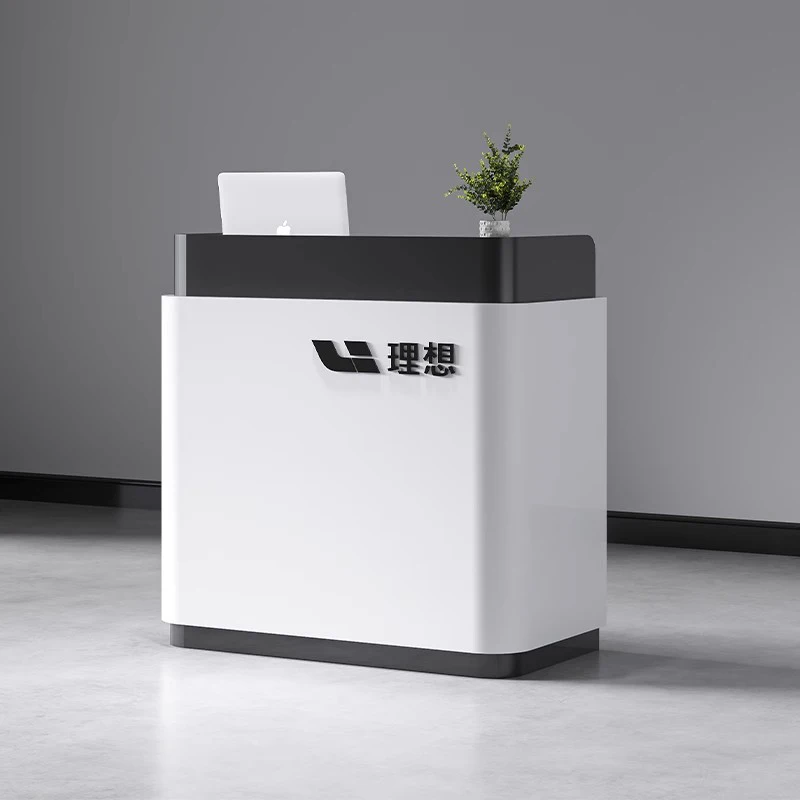 Simple Car Showroom Reception Desks Modern Reception Table Storage Sales Counter Corporation Office Furniture Mottakestol FYRD