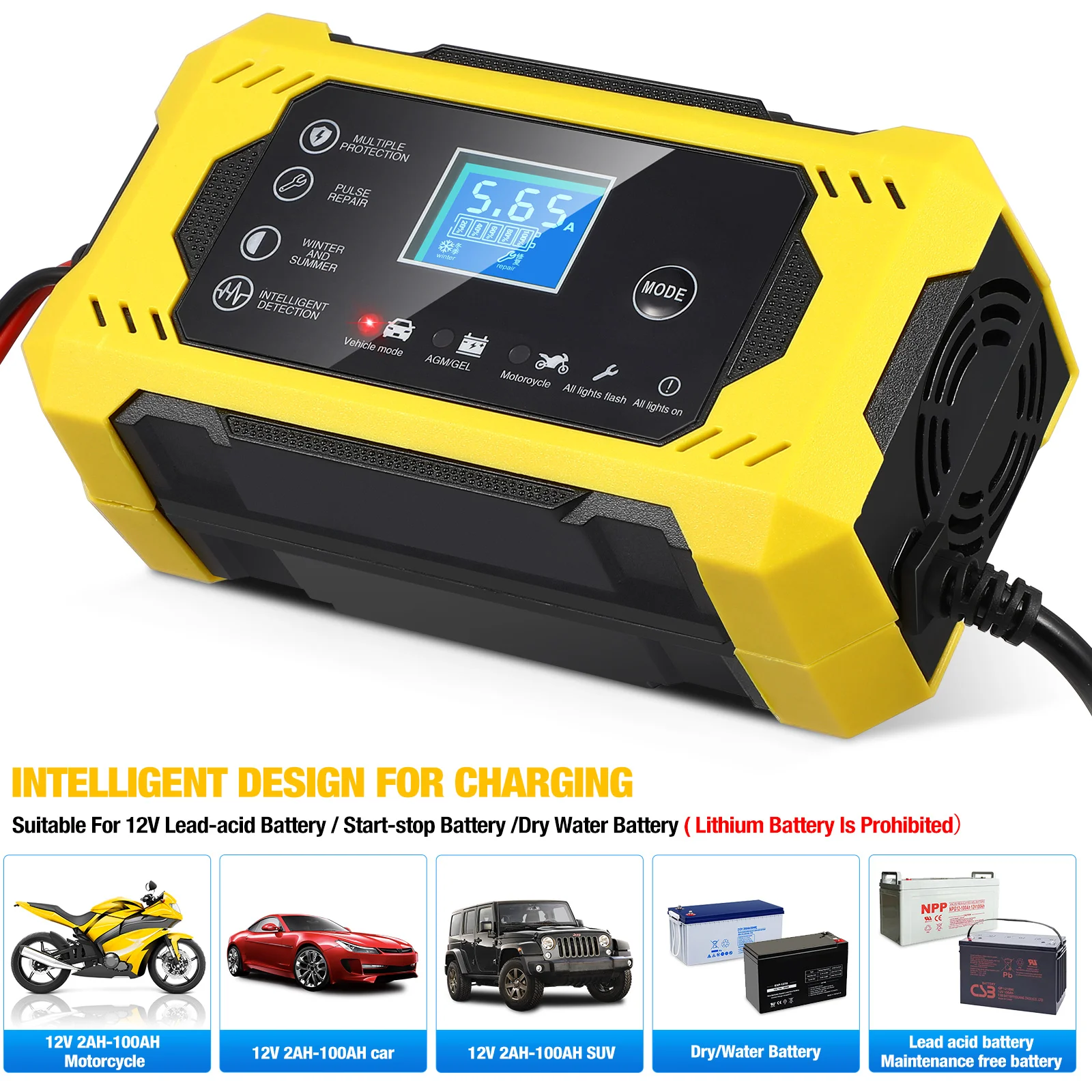 

Chargers Car Charging Smart Trickle Automotive Motorcycle Maintainer Desulfator Engine Starter