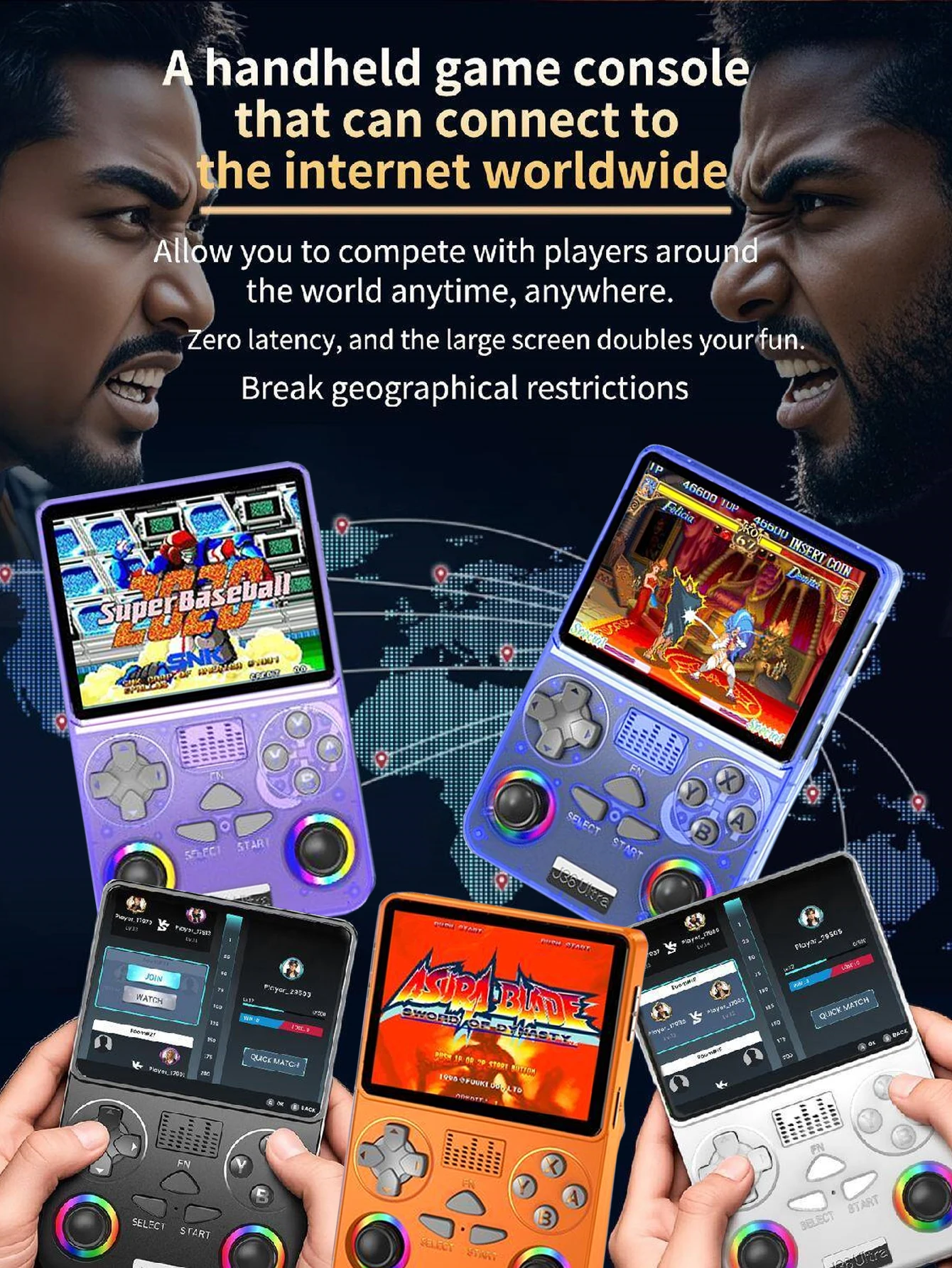 

R36S retro handheld video game console, 3.5-inch IPS screen, classic portable pocket video player, 64 128G, game boy gift