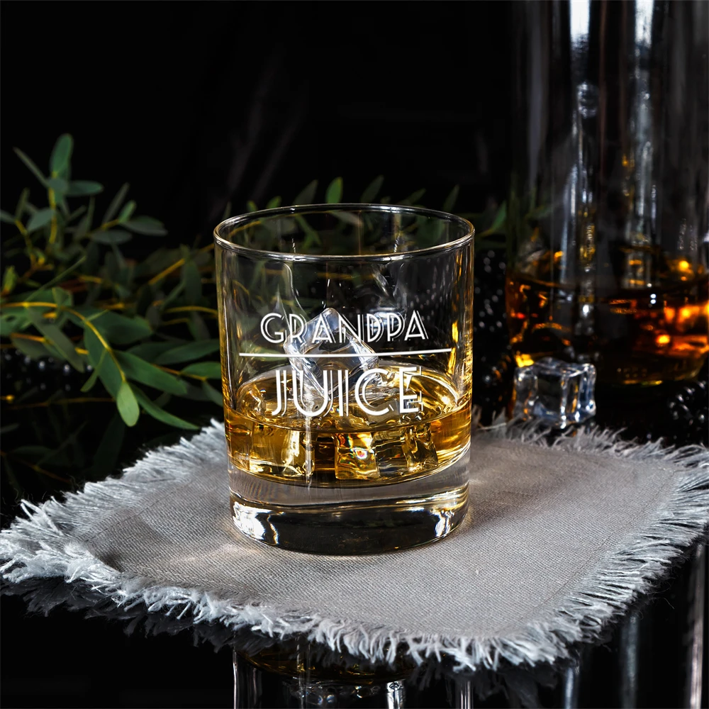 Whiskey Glasses Gift for Grandpa Grandfather Juice Cup Whiskey Rocks Glass Monogram Glassware Father's Grandpa's Dad Daddy Gifts