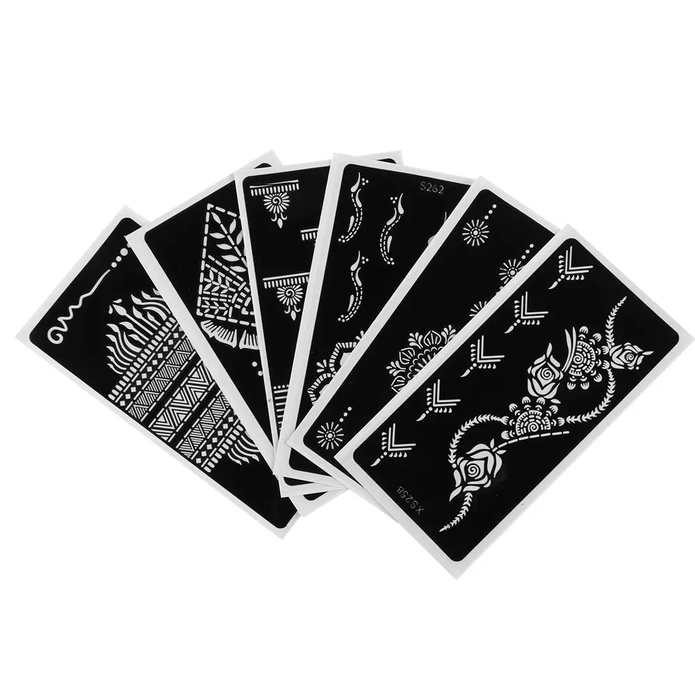 Hot Sale Makeup Mehndi Indian Style  Stencils DIY Body Art Henna Template Sticker Temporary Hand Decal