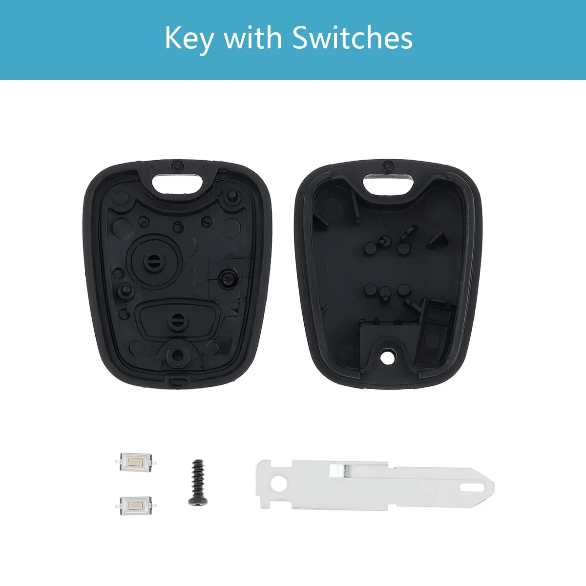 Carcasa de llave de coche remota con 2 botones, cubierta de llave Fob con microinterruptores de hoja de 206, apta para Peugeot 106, 107, 206, 207,