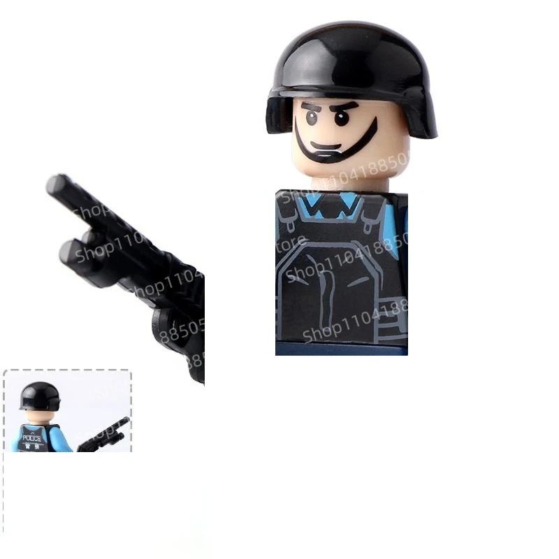 MOC 군사 새로운 빌딩 블록 홍콩 경찰 비행 호랑이 마카오 감독 조립 인형 장난감 휴일 선물 장식품