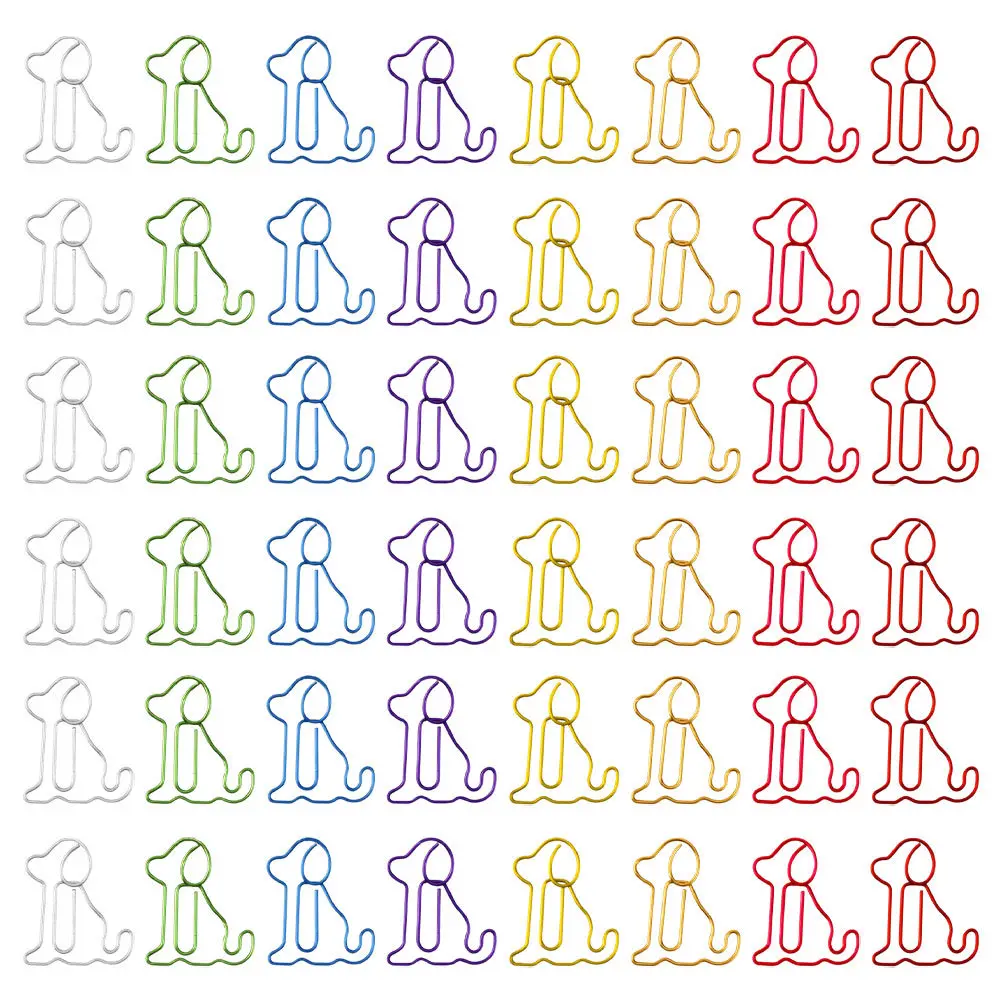 

100Pcs Adorable Sitting Dog Paper Clips Bookmark Clamps Metal Page Holders for Planners Textbooks Novels Work Files Cute Office