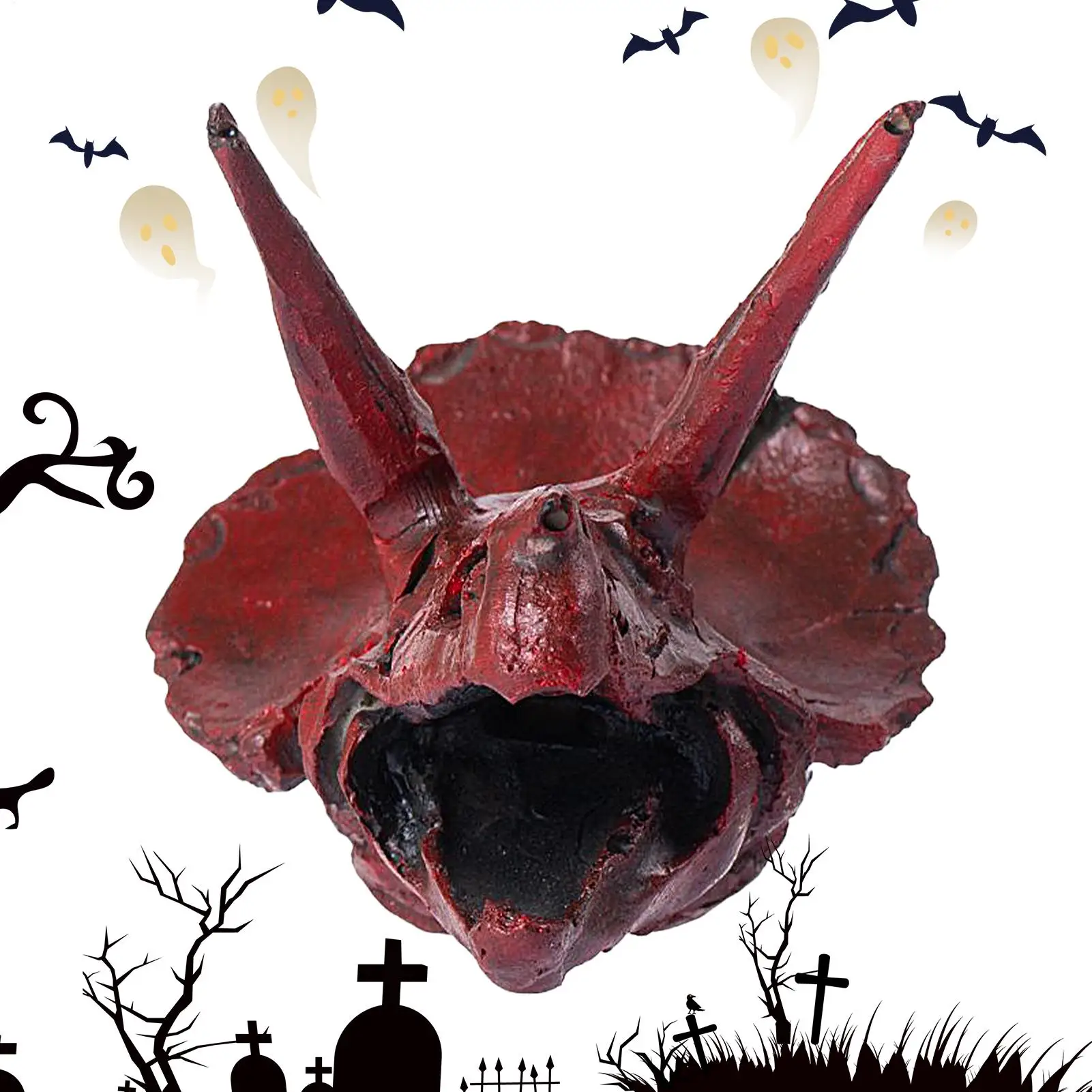 صافرة عالية على شكل ترايسيراتوبس لعبة معدات البقاء على قيد الحياة للهالوين رعب صراخ صافرة للمغامرة الظهر حفلة الميدان البرية #3