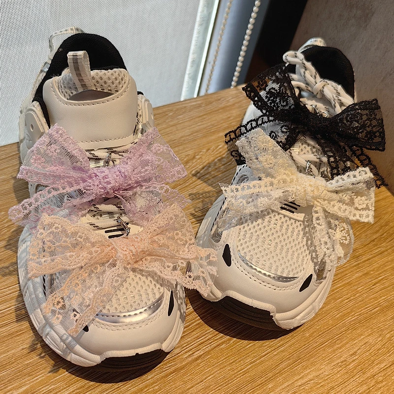 

Красочные кружевные украшения для обуви для девочек, новые шнурки с кружевным бантом, подвески для кроссовок, подвески для обуви, съемная обувь «сделай сам», аксессуары