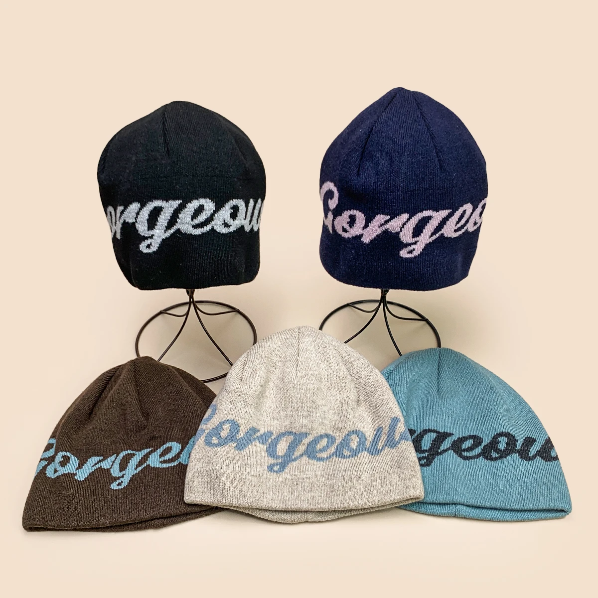 

Niche Korean Jacquard Letters Knitted Hats New Men Women Warm Personal Fashion Outdoor Retro Versatile Color Block ins Beanies