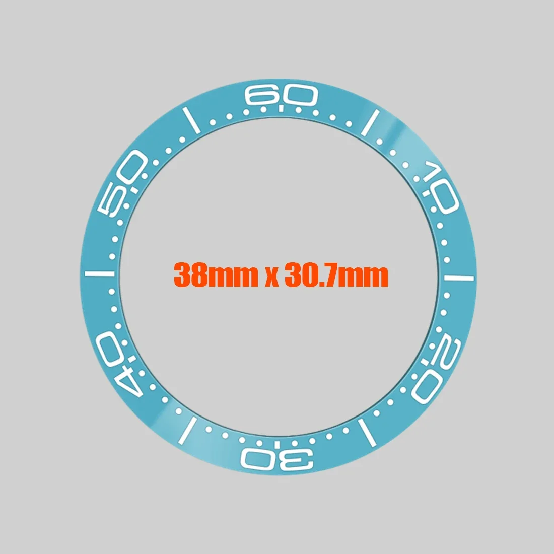 Inserto de bisel de cerámica Seamaster de 38mm x 30,7mm apto para caja de reloj Sub SRPD Seamaster 300 índice de 60 min piezas de anillo de bisel curvo