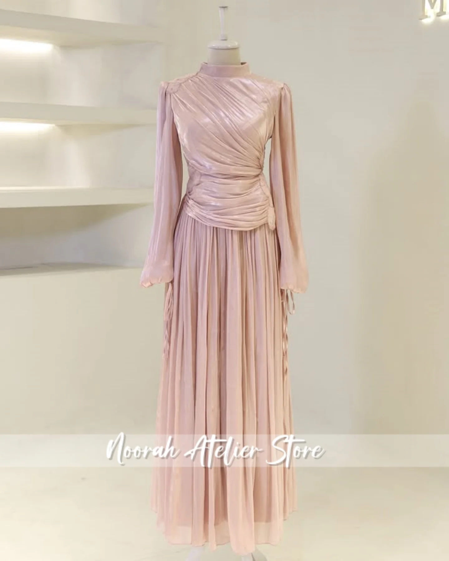 فساتين سهرة إسلامية فاخرة جديدة بأكمام طويلة H N باللون الأزرق السماوي 2025 دبي فستان طويل للحفلات المسلمة مطرز حسب الطلب