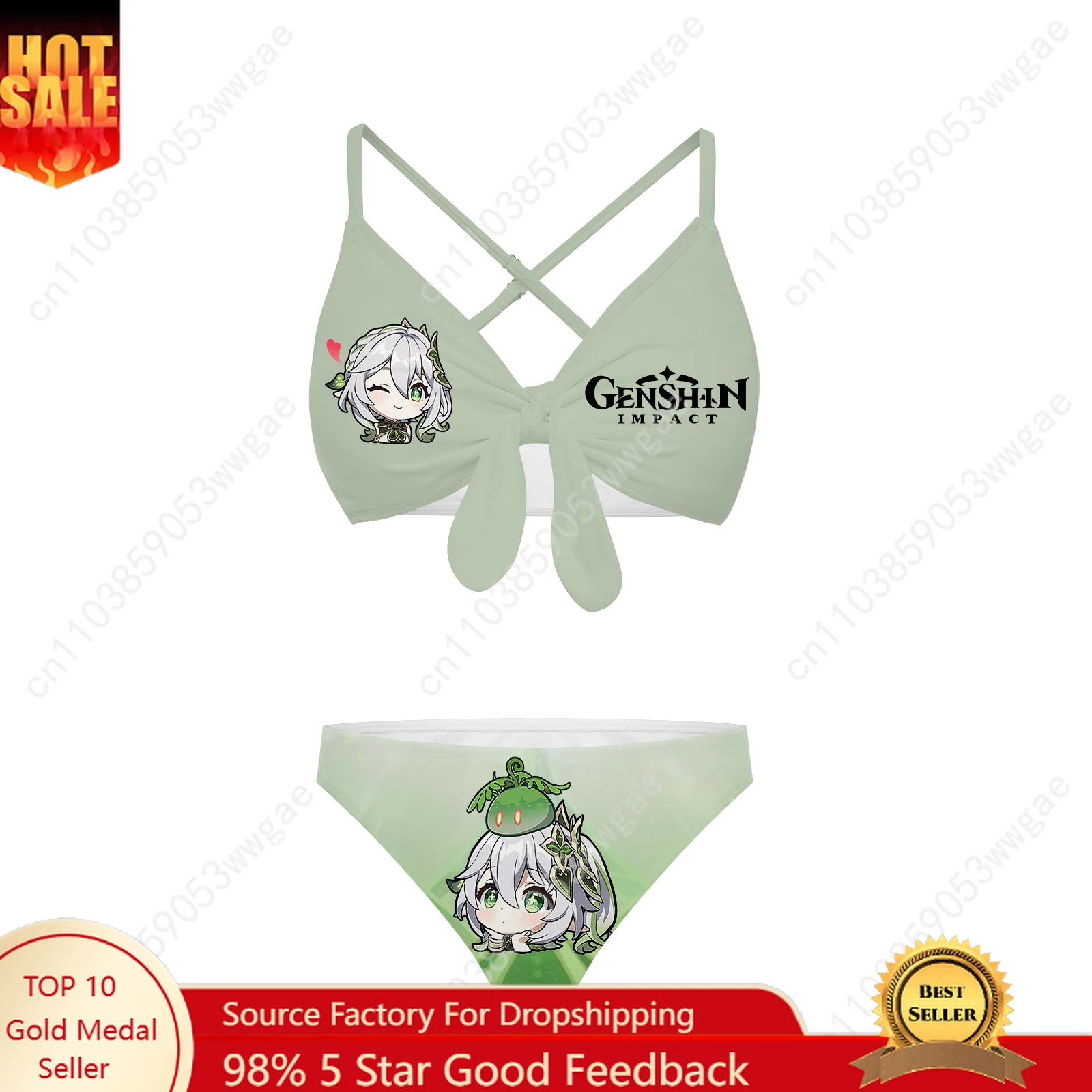 

Genshin Nahida Bathing Suit Cross Strap Suspender Swimsuit Womens Personalized Bikini Pool Beach Swimwear Customized Beachwear