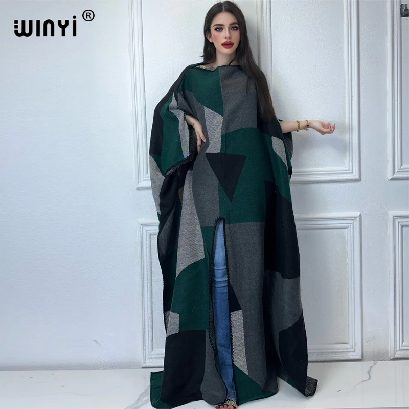 WINYI Africa winter long cloak holiday kaftan evening long dresses Elegant robe African Women Caftan women abaya dubai luxury