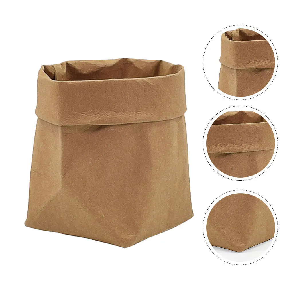 1Pcs Kraft Paper Pen Holder Mini Flower Pot Cover Creative Succulent Storage Box Office Desktop Organizer Potted Plant Cover