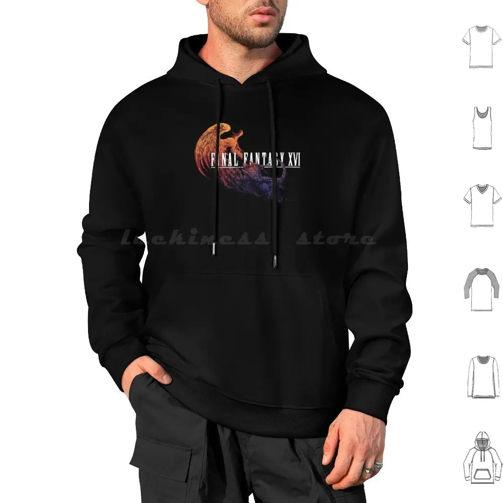 Final Fantasy Xvi Hoodie cotton Long Sleeve Video Game Video Games Fantasy Animal Rpg Video Game Art Phoenix Symbol Sixteen