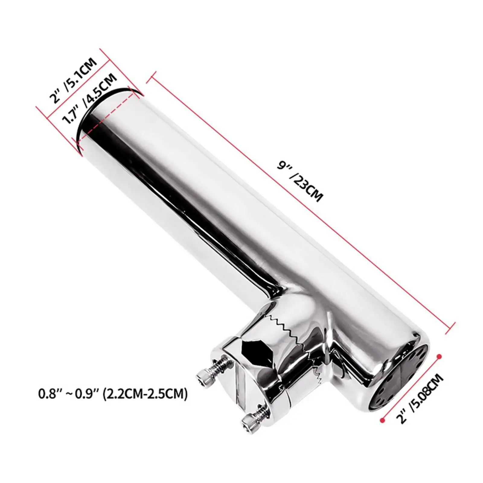

Stainless Steel Rail Mounted Boat Fishing Rod Holder Durable Pole Bracket for Fishing Rod Support on Kayak or Yacht