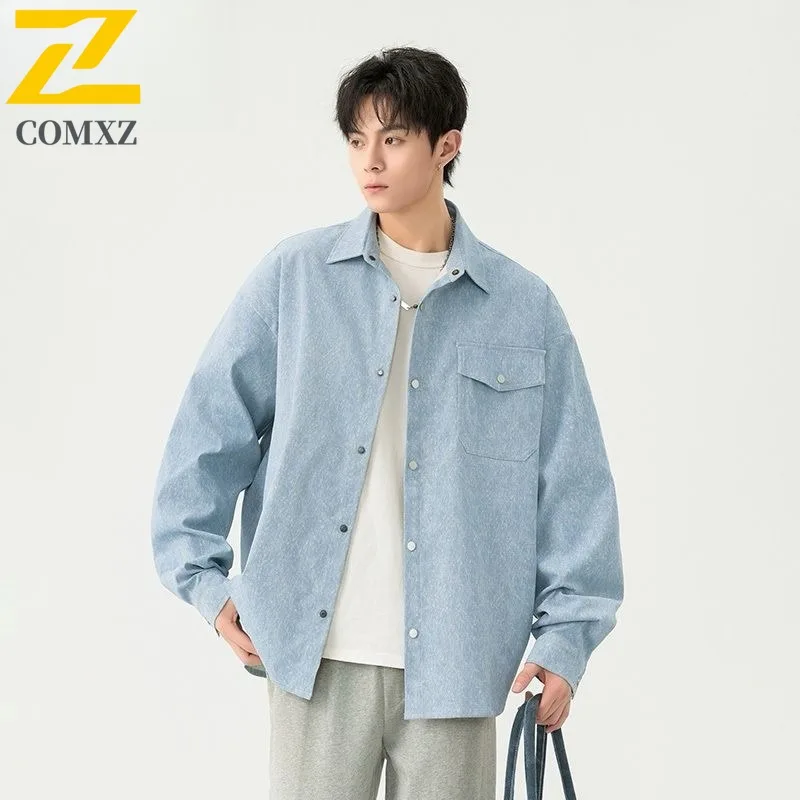 

COMXZ Men Women Stand Collar Jacket Multi-Pocket Coat Korean Style Fashion Streetwear Waterproof Windproof for Outdoor 2025
