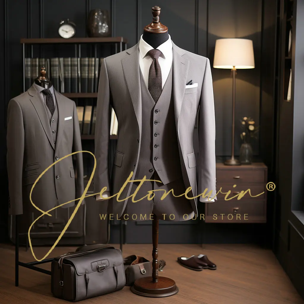 

Male Suits Tuxedo Tailcoat Dinner Party Prom Business Men's Blazer Luxurious Wedding Groom Suits Trajes de Hombre