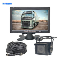 DIYSECUR 7inch TFT LCD Backup Car Monitor 4pin IR Night Vision CCD Rear View Reverse Camera for Bus Houseboat Truck