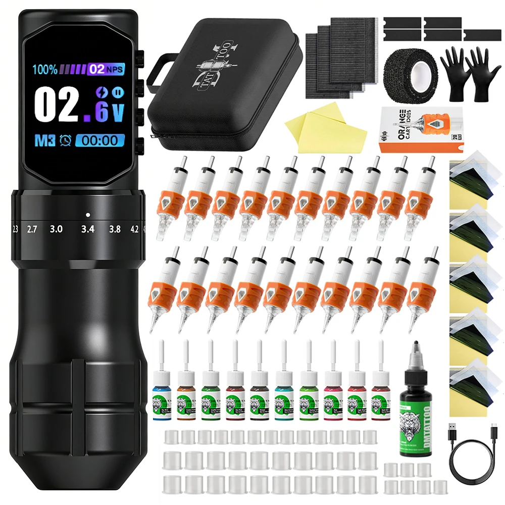 

Набор для татуировок Technolog: машинка для татуировок, комплект для перманентного макияжа, регулируемый блок питания для тату-машинки, тату-пистолет.