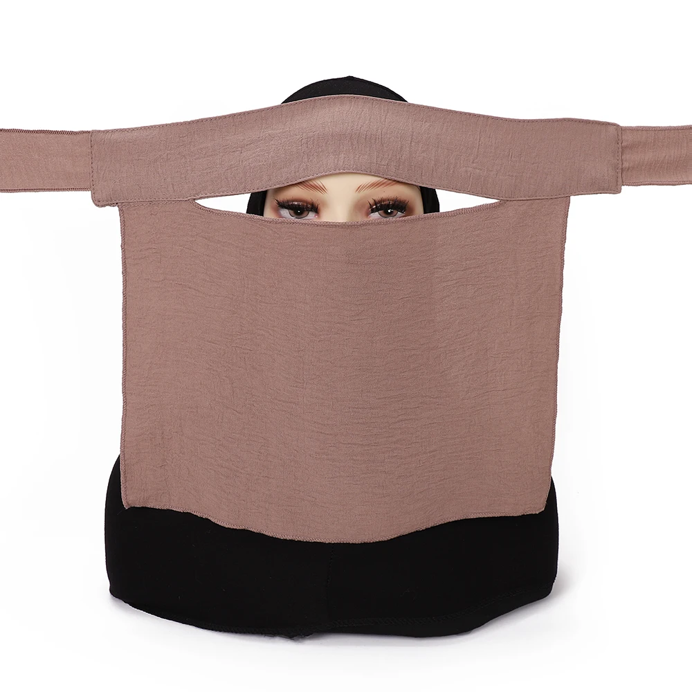 Niqab curto pitada olho respirável nida eid ramadan atacado muçulmano feminino hijab saudita rosto capa véu niqab
