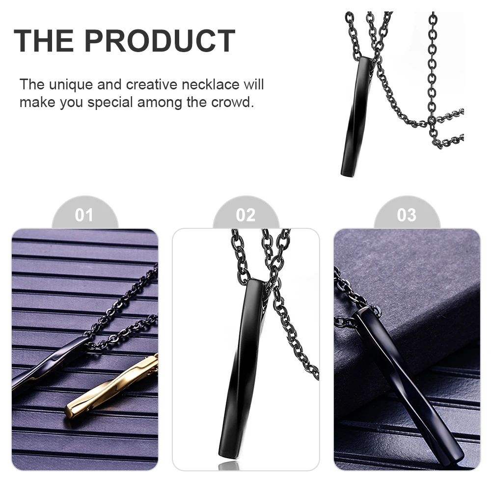 

Twisted Cylinder Pendant Necklace Stainless Steel Creative Jewelry for Men Sweater Clothing Accessory Decorations Popular