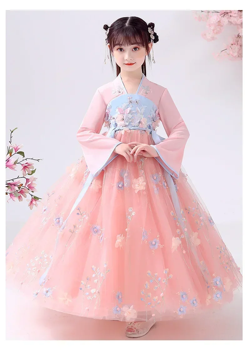 فستان بناتي من Hanfu بتصميم عتيق ملابس أطفال فيستدو ملابس صينية تقليدية أزياء تنكرية للأطفال فساتين بناتي للأميرة #2