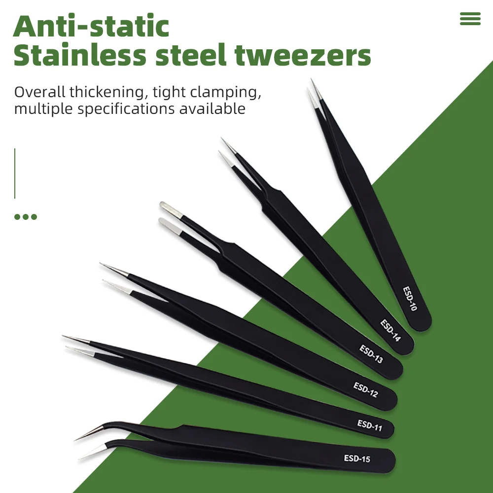 6PCS pinzette per ciglia Clip per ciglia di bellezza in acciaio inossidabile pinzette antistatiche Ultra rigide ad alta precisione imposta strumenti per il trucco