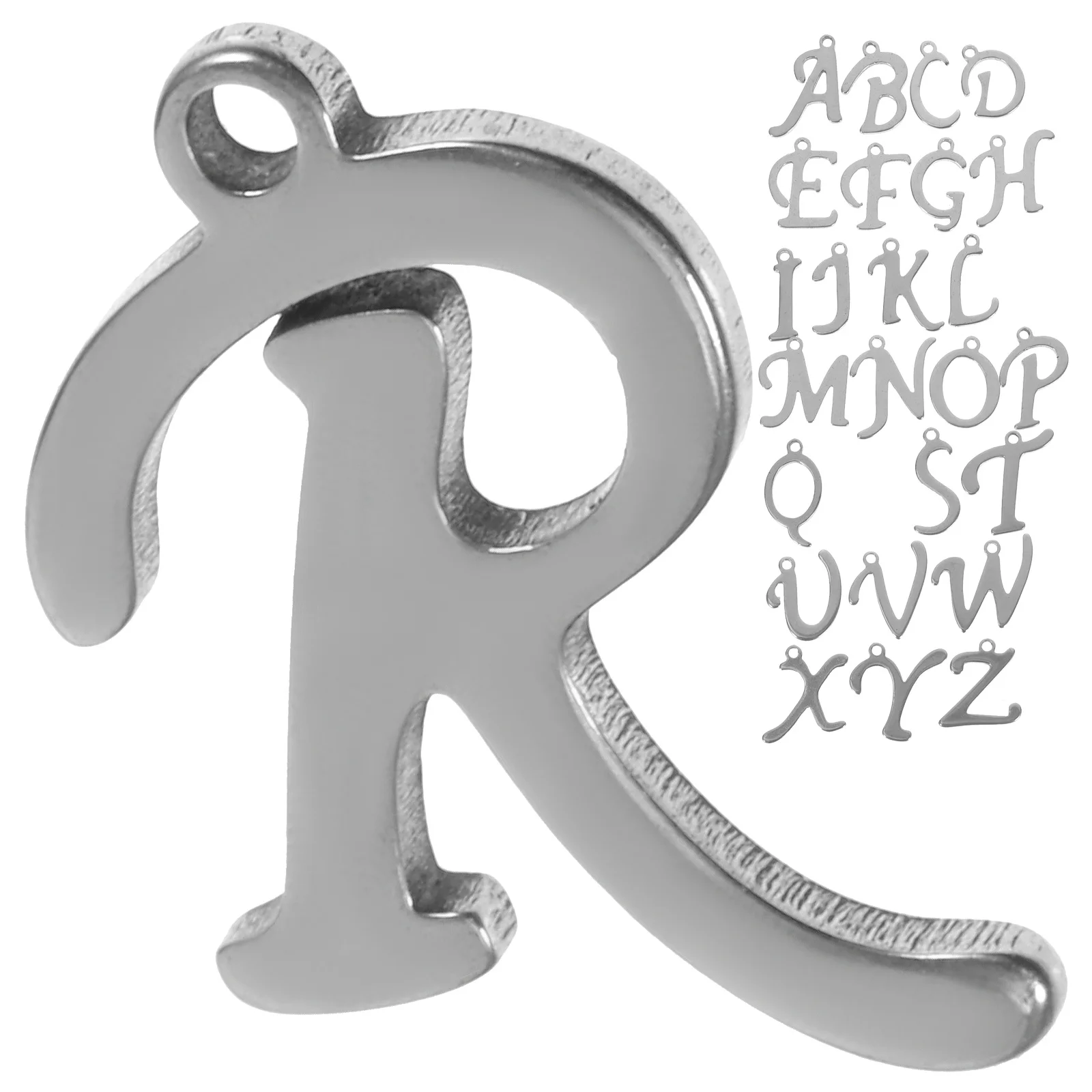 

26Pcs Alphabet Charms Stainless Steel Letter Pendants for DIY Jewelry Necklaces Bracelets Handmade Accessories Supplies