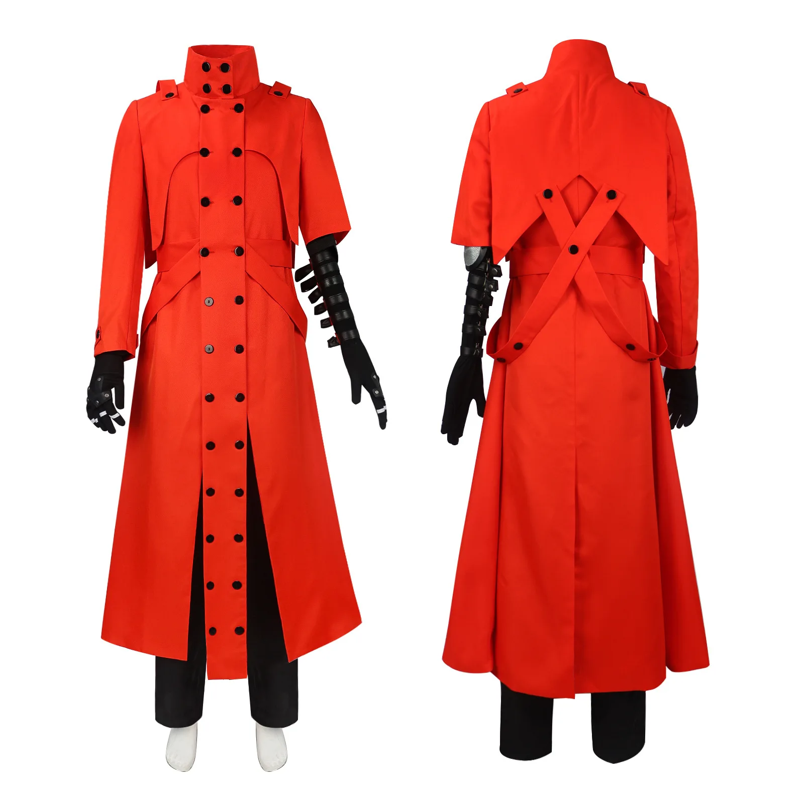 

Anime Long Red Windbreaker Trench Uniform Trigun Vash The Stampede Cosplay Costume Adult Man Halloween Carnival Comic Con Suit