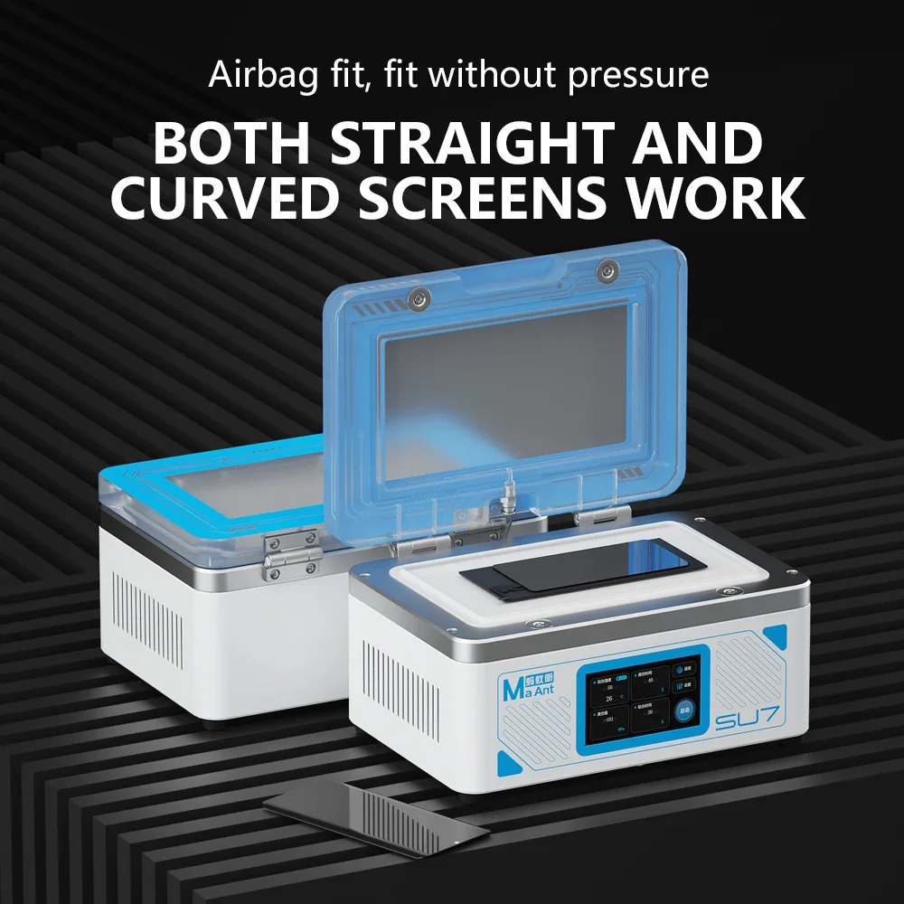 MaAnt SU7 الهاتف المحمول شاشة تعمل باللمس فراغ آلة تصفيح إزالة الرغوة وسادة هوائية تناسب شاشة LCD منحنية مسطحة الضغط التكامل