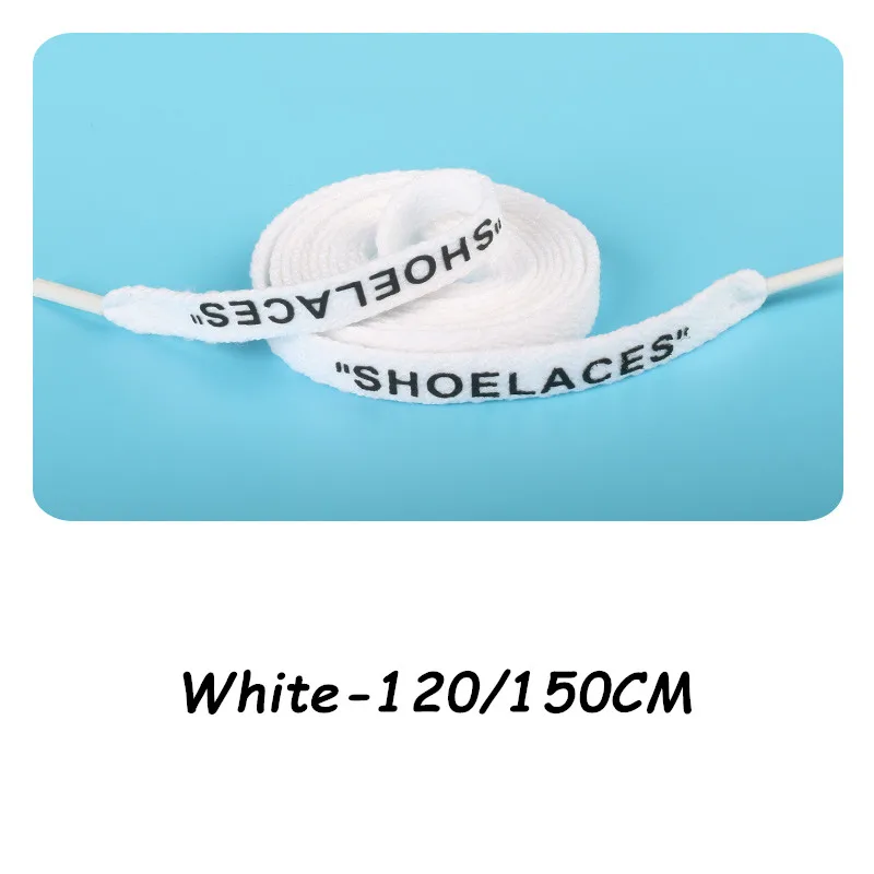 

New Tube Package Shoelace Print Shoelaces Flat Shoe Laces White Print Shoelaces 120CM/150CM Shoestring for AF Sneaker Laces