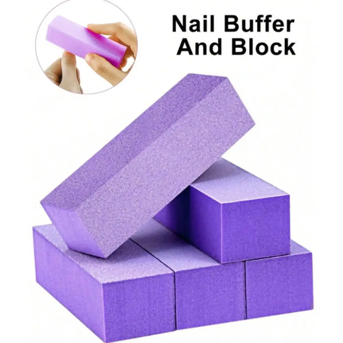 5Pcs Nail Buffer Block 100/180 Grit 3 Way Sponge Nail Buffers For Acrylic Nails Gel Polish Manicure Pedicure Nail Art Tools