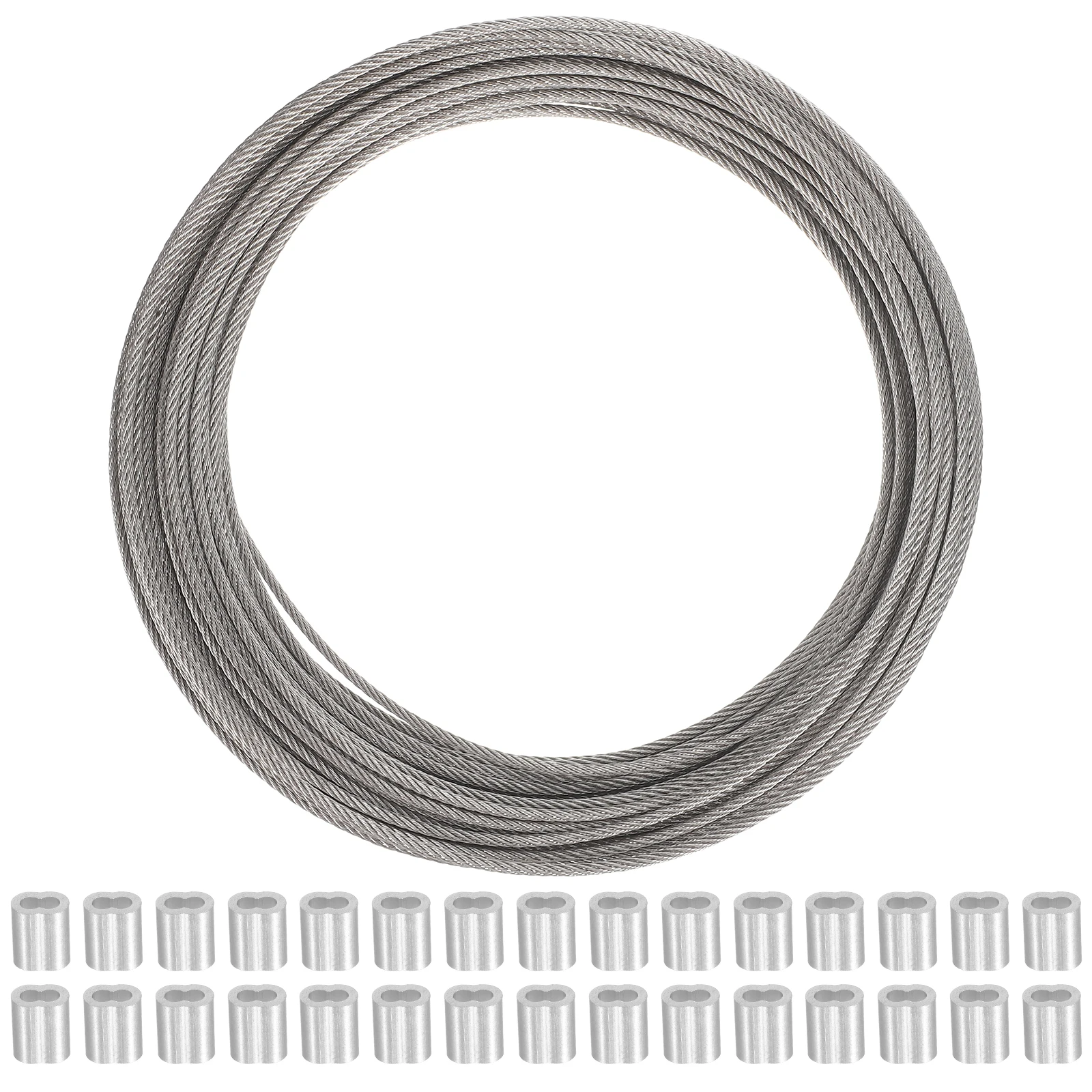 

1 Set Stainless Steel Rope 30M 7X7 Strand High Strength Garden Trellis Fencing Mechanics Cable With Aluminum Crimping Sleeves