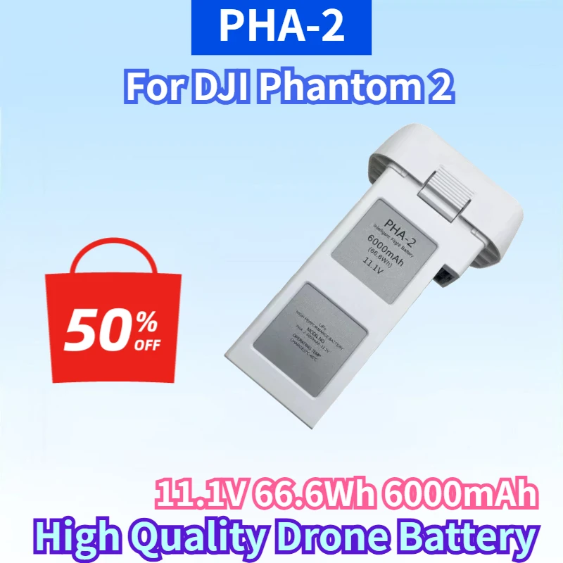 Newest PHA-2 11.1V 66.6Wh 6000mAh Li-polymer Rechargeable Battery for DJI Phantom 2 High Quality Drone Replacement Battery